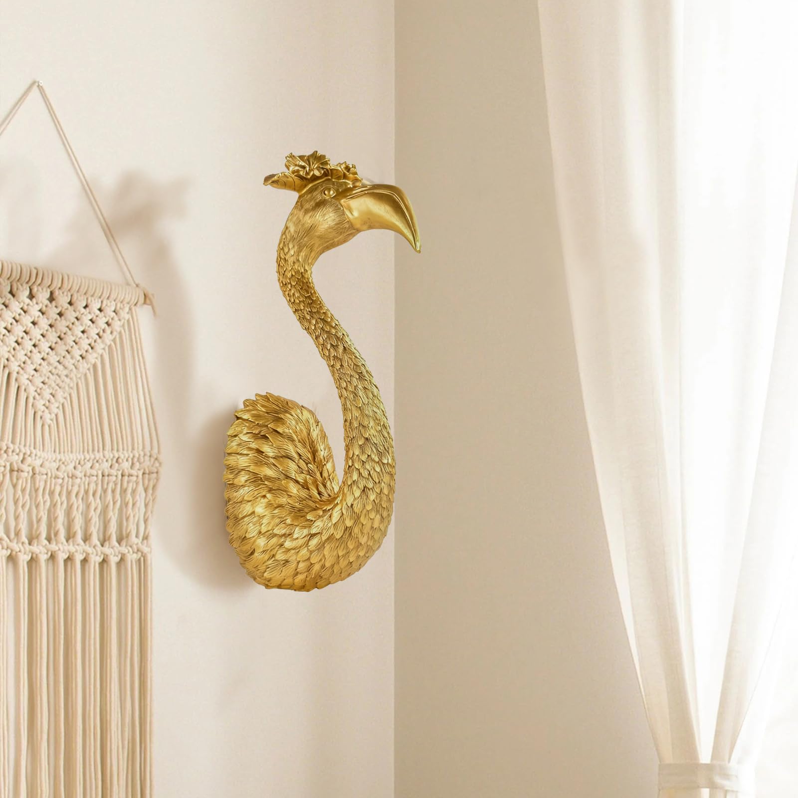 Amazon.com: GUSFREUD Gold Animal Heads Sculptures Wall Art - Resin